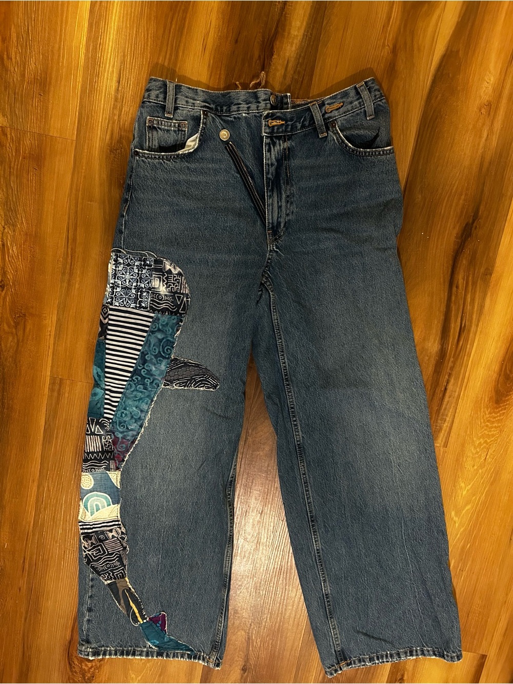 Women’s high waisted hand sewn Jeans